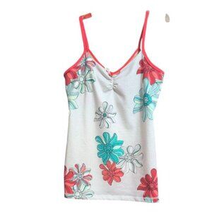 Lululemon Athletica Yoga Tank Top White Y2K Floral Power with Spaghetti Straps